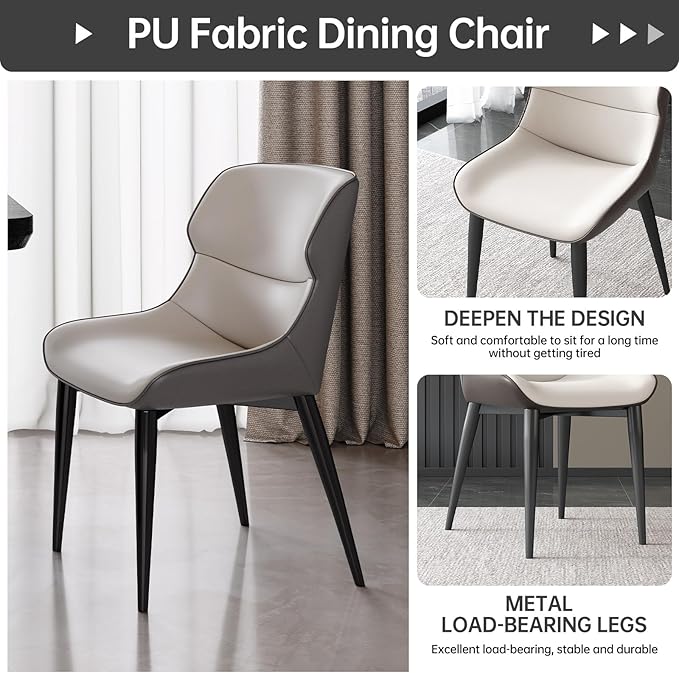 5-Piece Modern Dining Set, 78.97" Dining Table Set for 4, Rectangular Kitchen Table with 4 Chairs for Dining Room Kitchen Living Room, Black