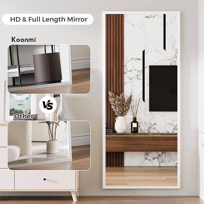 Koonmi 71"x30" Floor Mirror Full Length, Bedroom Floor Body Mirror with Stand, Large Silver Mirror, Leaning, Standing or Hanging Horizontally/Vertically