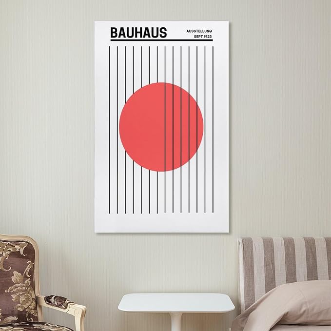 FideMm Bauhaus Print Poster,colours Poster,Abstract Art,Minimalist,Stylish Mid Century Art Poster for Room Aesthetics Canvas Wall Art Poster And Print Frame-style 16x24inch(40x60cm)