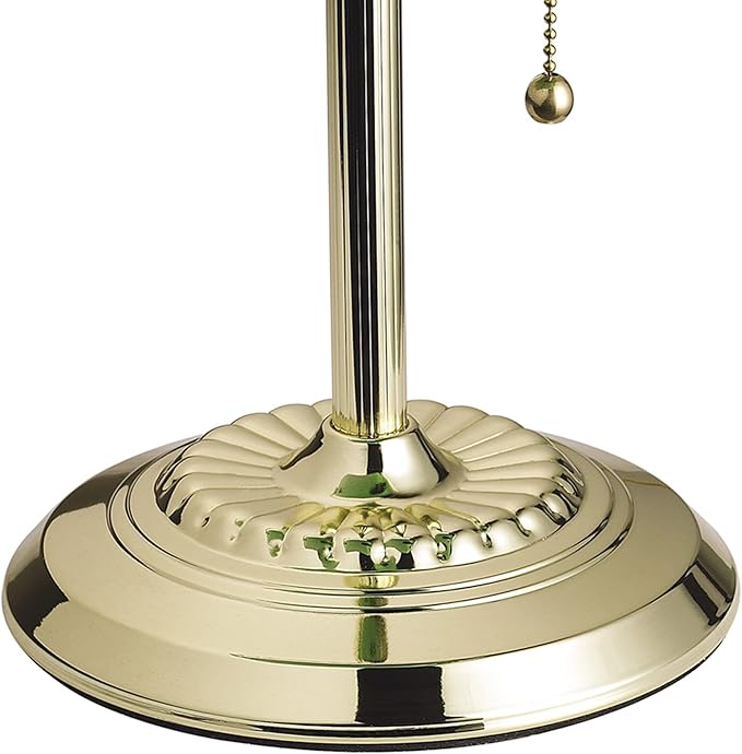 Catalina Lighting 13.5'' Traditional Banker's Lamp Light Fixture with Green Glass Cylinder Shade for Office, Library, Living Room, or Dorm, Polished Brass