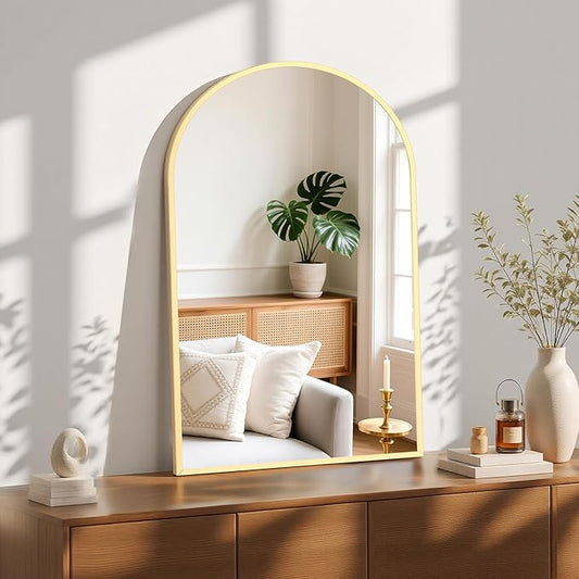 NEWBULIG Wall Mirror, Bathroom Mirror for Over Sink, Matte Metal Framed Vanity Mirror, Wall Decor for Bedroom, Tempered Glass