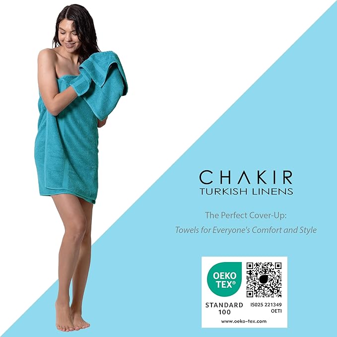 Chakir Turkish Linens Luxury Spa and Hotel Quality Premium Turkish Cotton 6-Piece Towel Set (2 x Bath Towels, 2 x Hand Towels, 2 x Washcloths)