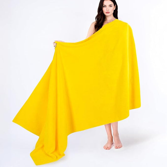 Cotton Paradise 100% Cotton Turkish Towel, Soft Absorbent Quick Dry, 40x80 Oversized Bath Sheet Towel, Yellow