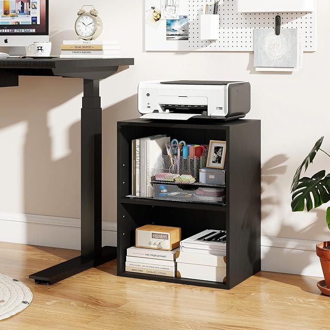 Giantex 2 Cube Bookshelf and Bookcase, 2-Layer Storage Shelf w/Large-Capacity Open Storage Space, MDF P2 Veneer, for Living Room Bedroom Study Office Multi-Functional Furniture Display Cabinet, Black