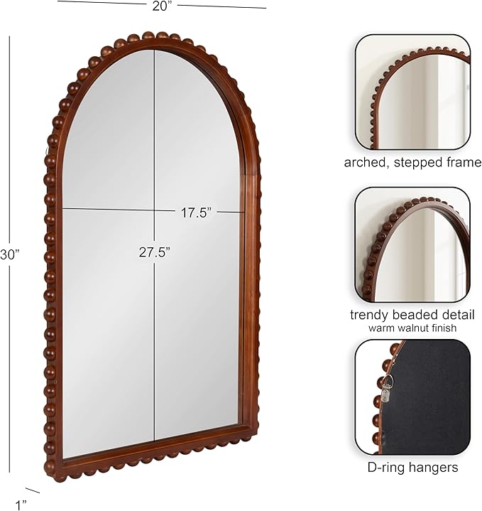Kate and Laurel Beadbrook Modern Beaded Arched Mirror