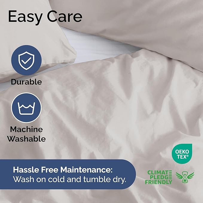 Duvet Cover Cal King Size - Extra Soft Cal King Size Duvet Cover - Lightweight, Breathable & Cozy - Easy Care with Zipper Closures & Ties - 104" x 98" Inches - (Light Grey) Comforter Not Included