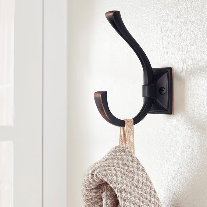 TUNNY 10 Pack Antique Design Wall Hanging Coat Hooks - Oil-Rubbed Bronze Coat Hooks Towel Hook for Entry Shoe Cabinet, Wardrobe Bathroom Bedroom Furniture Hardware