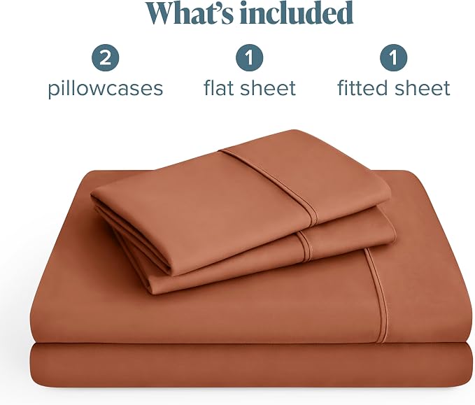 Bare Home King Sheet Set - 1800 Ultra-Soft Microfiber King Bed Sheets - Double Brushed - Deep Pockets - Easy Fit - 4 Piece Set - Bedding Sheets & Pillowcases (King, Terracotta)