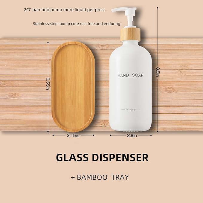 Kitchen Soap Dispenser Set, Hand and Dish Soap Dispenser for Kitchen Sink (White)
