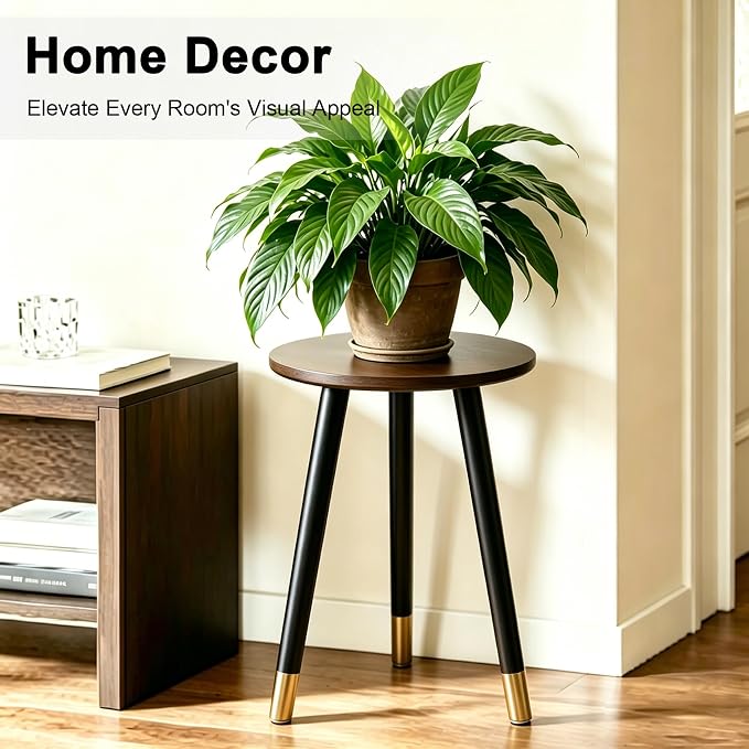 2-Pack Mid Century Plant Stand for Indoor Plants, Modern Metal Flower Pot Holder Stand for Living Room, Decorative Small Round Side Table for Balcony, Patio, Office, 16.5” High, White