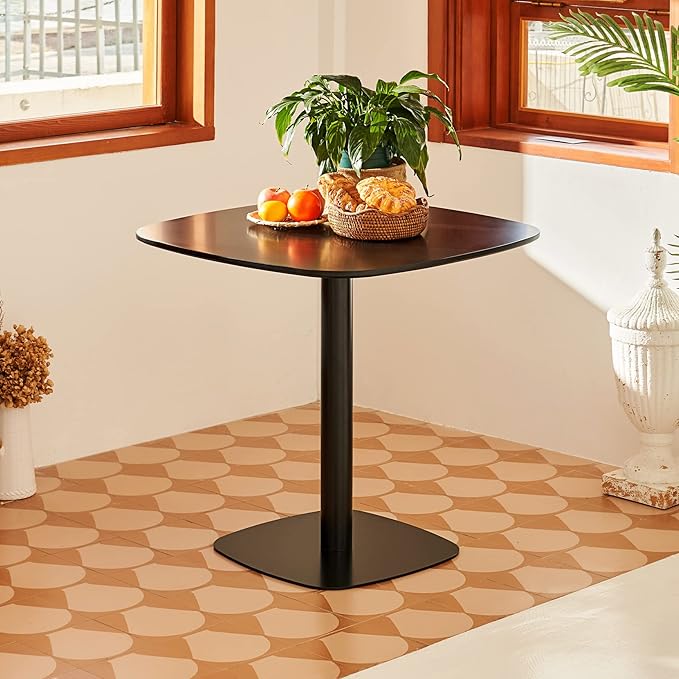VONLUCE 32" Tulip Table,Kitchen Dining Table for 2 to 4 Person,Modern Dining Table with MDF Table Top & Pedestal Base for Dining Room, Living Room Black