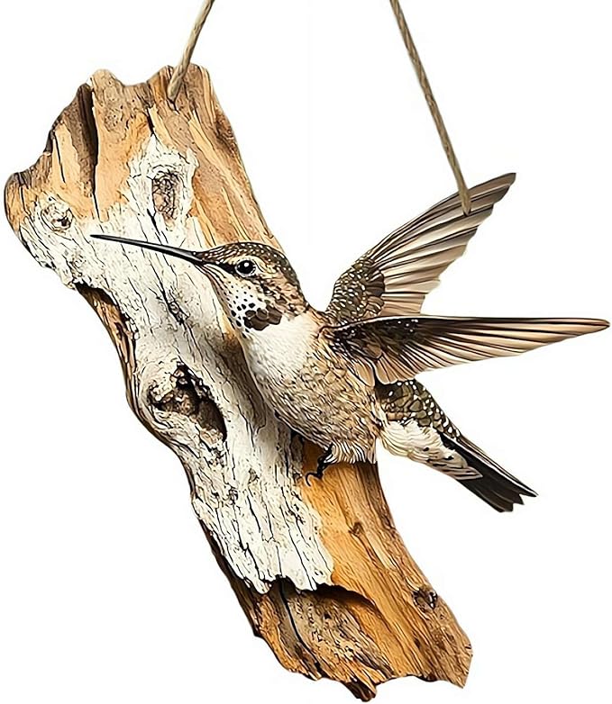 Vintage Bird Wooden Signage, 2D Wooden Bird Wall Art Wood Flying Birds Wall Decor, Rustic Farmhouse Robin Birds Forest Animal Decoration for Indoor Outdoor Home Living Room (Brown E)