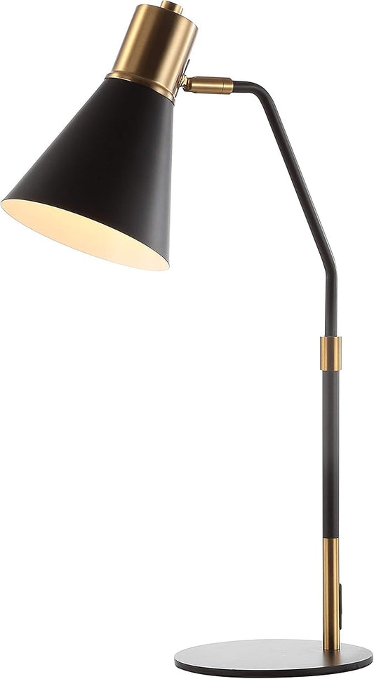 JONATHAN Y JYL6129A Apollo 22.5" Metal LED Task Lamp Contemporary for Bedroom, Living Room, Office, College Dorm, Coffee Table, Bookcase, Black/BrassGold