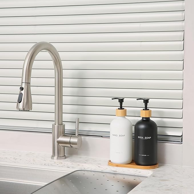 Black and White Soap Dispenser, Dish Soap Dispenser for Kitchen Decor(Black&White)
