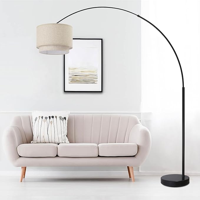 Major-Q Extra Large Arc Floor Lamp: Modern 81-Inch Tall Standing Lamps with Real Marble Base - Stylish Stand-Up Arching Lamp for Living Room Decor and Ambient Lighting