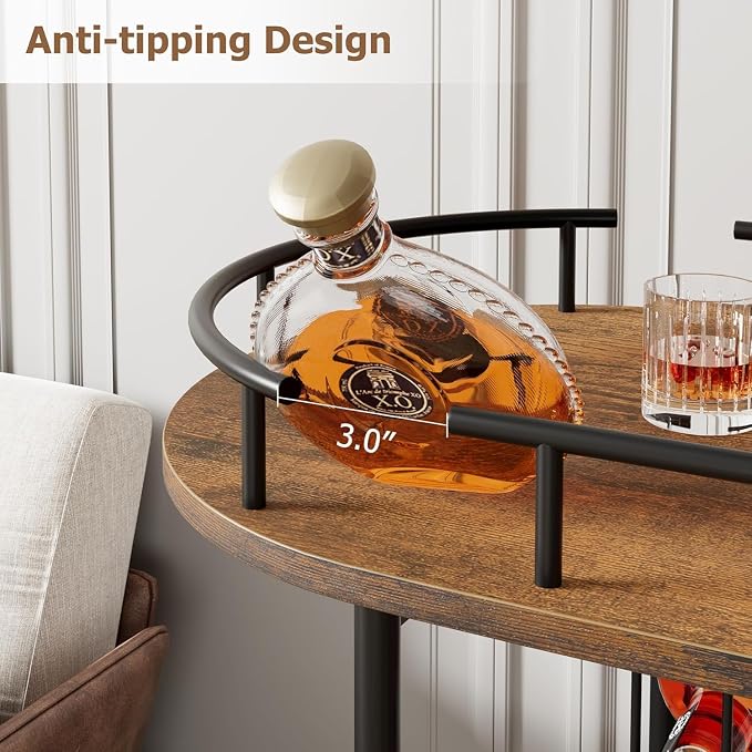 Takywep Bar Cart with Wine Rack and Glass Holder, 4-Tier Modern Serving Cart on Wheels, Mobile Liquor Cabinet & Coffee Station for Home Kitchen, Dining Room, Marble Wood/Gold