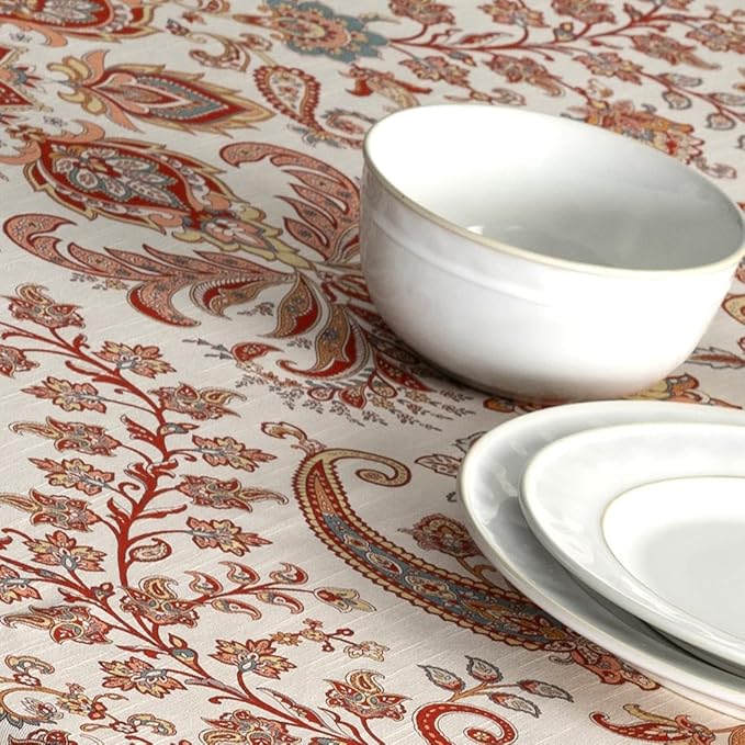 Maison d' Hermine Table Cloth Square Table 100% Cotton 54 x 54 Inches Fall Tablecloth Reusable Everyday Use for Thanksgiving Christmas Decorations Dining Farmhouse Party (Cachemire)