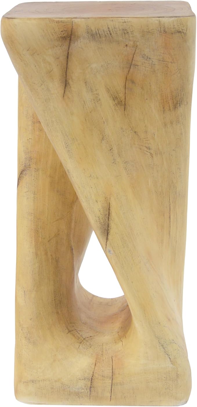 ø12.5'' Square Side Table End Table for Living Room, Modern Farmhouse Style, Magnesium Oxide & Lightweight Concrete Material for Indoor & Outdoor, No Assembly, Wood Grain, Natural