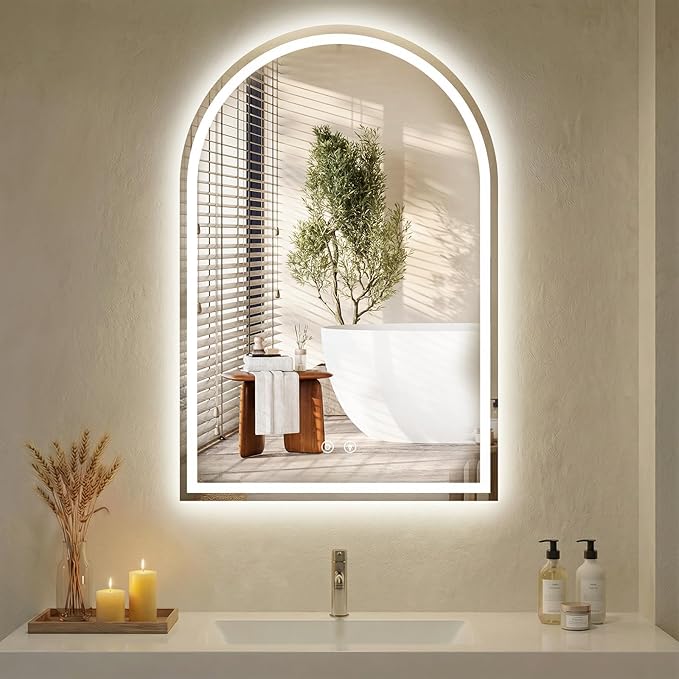 NEWBULIG Wall Mirror, Bathroom Mirror for Over Sink, Matte Metal Framed Vanity Mirror, Wall Decor for Bedroom, Tempered Glass