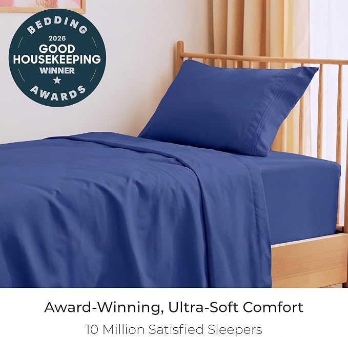 Mellanni Twin Sheets Set - 3 PC Iconic Collection Bedding - Hotel Luxury, Extra Soft, Cooling Bed Sheets - Wrinkle, Fade, Stain Resistant (Twin, Royal Blue)