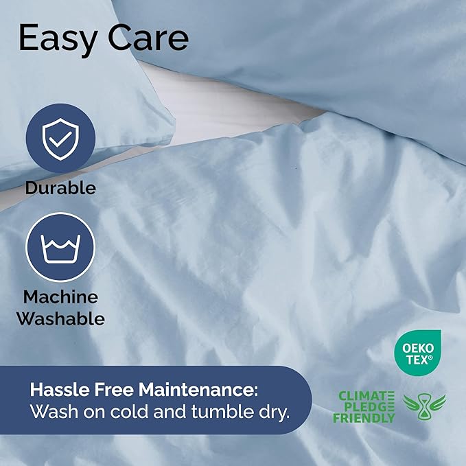 Duvet Cover Twin/Twin XL Size - Extra Soft Twin/Twin XL Size Duvet Cover - Breathable, Easy Care and Fade Free with Zipper Closures & Ties - 68" x 90" Inches - (Sky Blue) Comforter Not Included