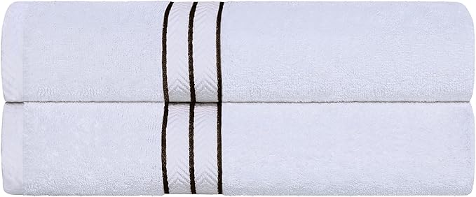 Superior Turkish Cotton Ultra-Plush 2-Piece Bath Towel Set, Towels for Shower, Bathroom, Home Essentials, Spa, Guest/Master Bath, Airbnb, Apartment, Adults and Kids, Soft Quick Drying, Chocolate