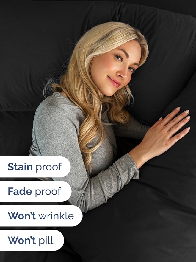 Extra Deep King Sheet Set - 6 Piece Breathable and Cooling Sheets - Hotel Luxury Bedding for Women, Men, Kids & Teens - Easy & Secure Fit - Soft, Wrinkle Free and Comfy - Extra Deep Pockets - Black