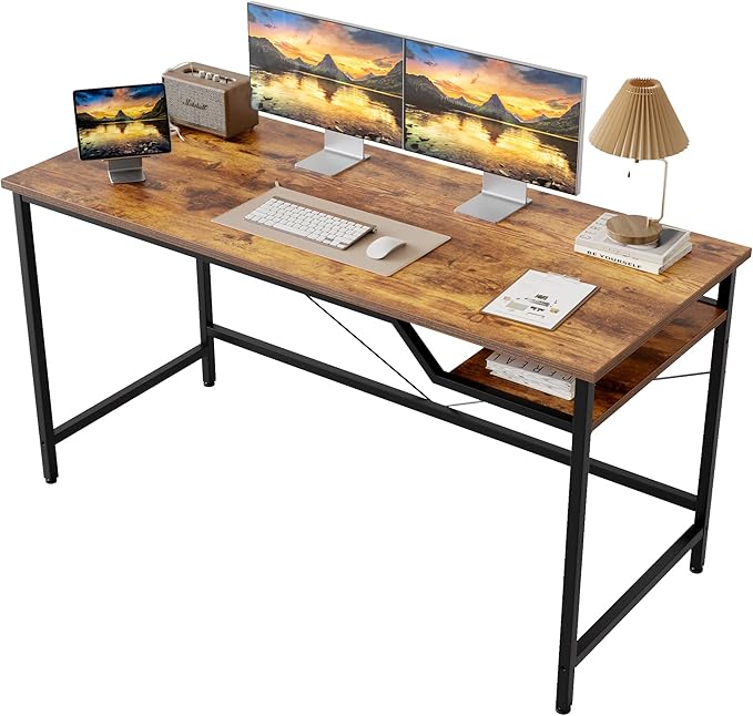Mericonia 55 inch Computer Desk, Gaming Desk for Small Spaces, Modern Simple Style Table for Home Office, Study Student Writing Table