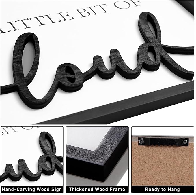 3D Wood Family Wall Decor, 36" x 16" Framed Family Sign Wall Art, 3D Pictures for Living Room (Ready to Hang, 12x16 inches, Set of 3, Framed)