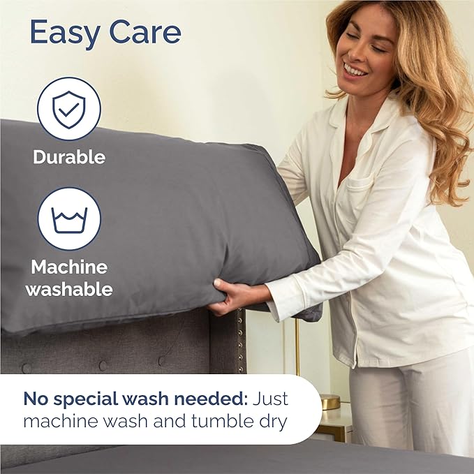 Split King Size 5 Piece Sheet Set - Comfy Breathable & Cooling Sheets - Hotel Luxury Bed Sheets for Women & Men - Deep Pockets, Easy-Fit, Soft & Wrinkle Free Sheets - Dark Grey Oeko-Tex Bed Sheet Set