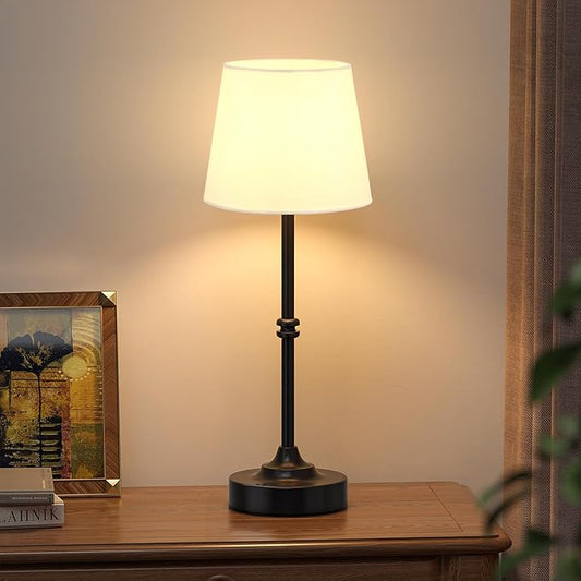Kakanuo Rechargeable Cordless Table Lamp Black - 1 Pack 4000mAh Battery Operated Lamp, 3000K Warm Light, Touch Control Stepless Dimming, for Bedside, Dining Table, Home Decor