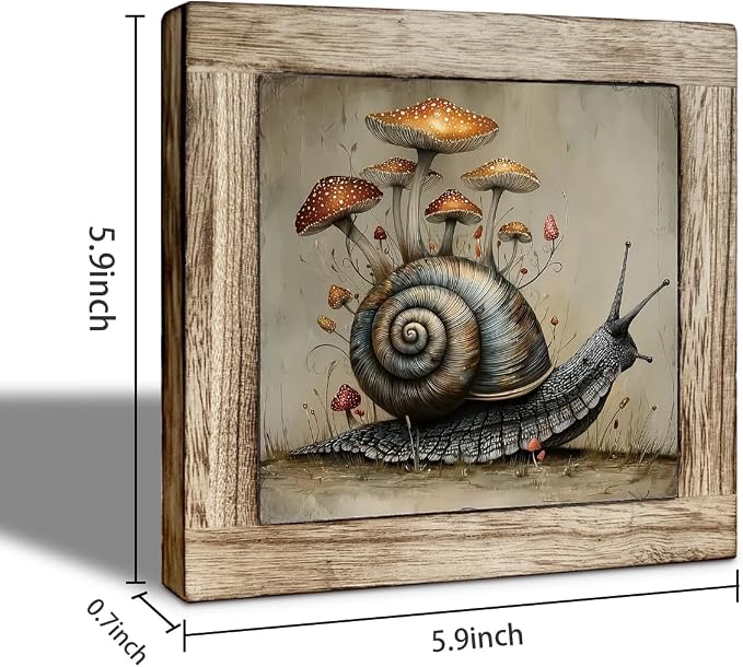 Art Print Desk Decor Sign, Funny Wooden Box Sign 5.9x5.9 Inches 12