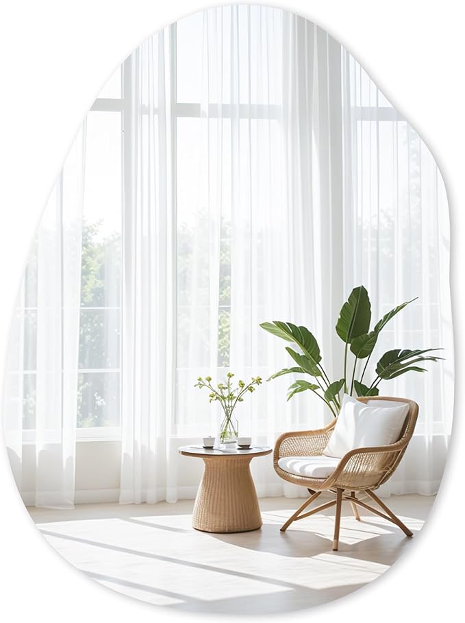 Irregular Bathroom Mirror 22''x30'', Asymmetrical Wall Mirrors with Tempered Glass for Bedroom Bathroom Living Room or Entryway