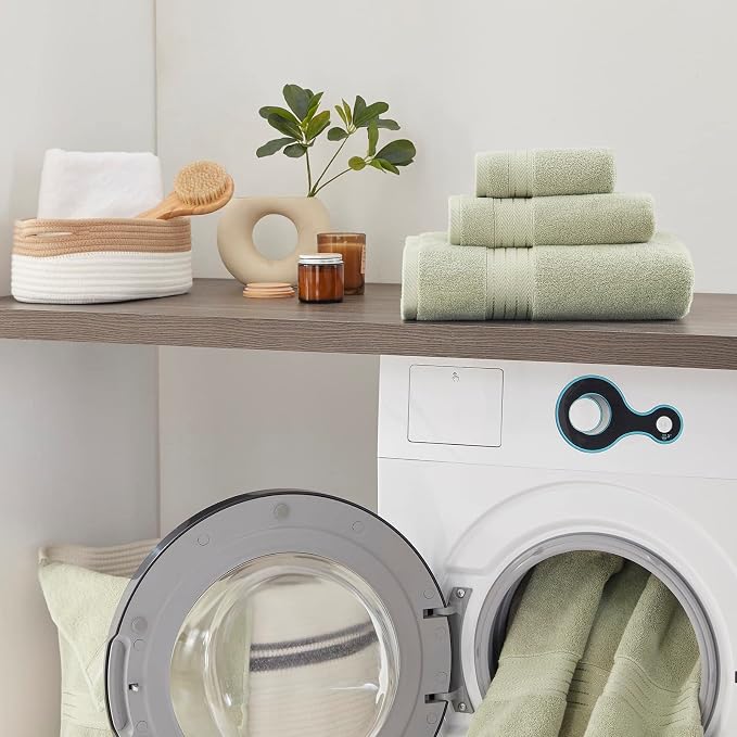 COZYART Luxury Sage Green Bath Towels Set 3 pcs, Turkish Cotton Hotel Large Bath Towels for Bathroom, Thick Bathroom Sets of 3 with 1 Bath Towel, 1 Hand Towel, 1 Washcloth, 650 GSM