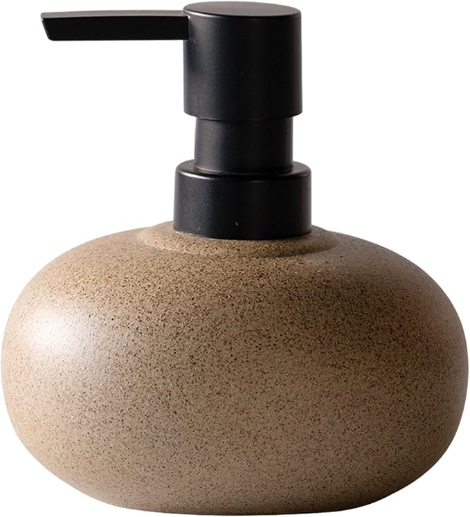 Ceramic Pump Dispenser 300ml, Stone Texture Minimalist Soap Lotion Bottle for Body Wash, Hand Soap, Conditioner, Shampoo