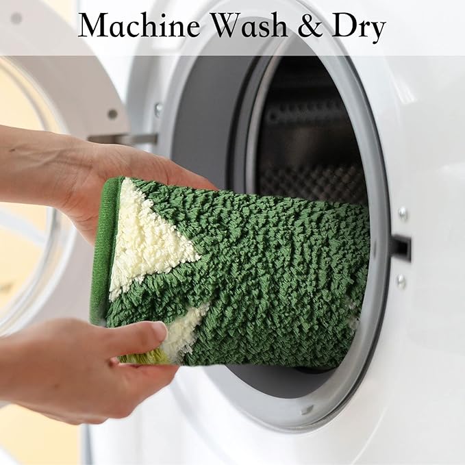 Hi Space Bathroom Rugs Mat 24x16IN Green Leaves Bath Mat for Bathroom Non Slip Machine Washable Soft Absorbent Cute Bath Rug Plush Bath Carpet for Tub Shower Sink Fluffy Entryway Doormat