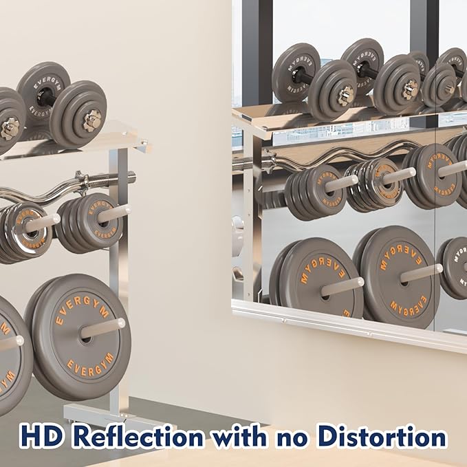 Gym Mirror, 56''x24'' 2PCS Mirrors for Home Gym Wall Large, Full Body Mirror for Yoga, Garage, Dance Studio, Anti-Rust, Tempered Glass,Frameless Rectangle Wall-Mounted Workout Mirrors