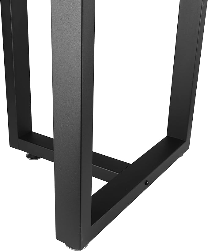 Metal Table Legs Desk Legs, Heavy Duty Square Tube Iron Desk Legs, DIY Furniture Legs for Dining Table, Coffee Table, Computer Desk, Workbench, Meeting Room Table, 28”H x 17.7”W, Set of 2, Black (T)