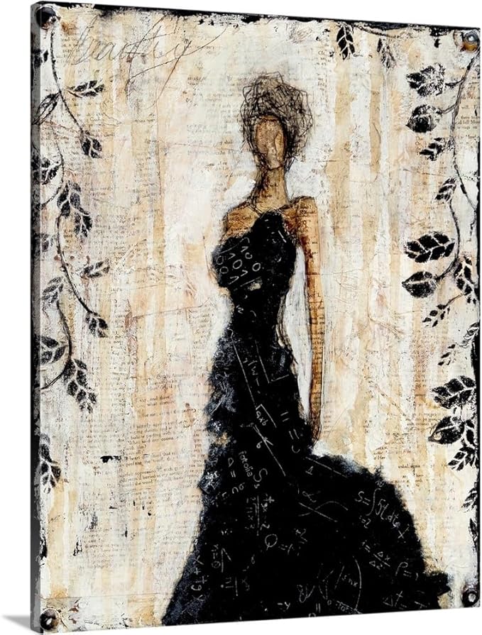 CANVAS ON DEMAND Dark Beauty Walnut Float Framed Canvas Wall Art Print by Erin Ashley, Abstract, Contemporary, Figurative, Glam, Home Decor, Woman, Trendy Artwork,20" x24in