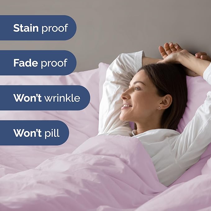 Duvet Cover Twin/Twin XL Size - Extra Soft Twin/Twin XL Size Duvet Cover - Lightweight, Breathable & Cozy w/Zipper Closures and Ties - 68" x 90" Inches - (Light Lavender) Comforter Not Included