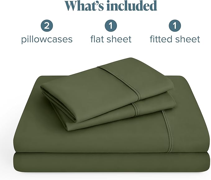 Bare Home Full Sheet Set - 1800 Ultra-Soft Microfiber Full Bed Sheets - Double Brushed - Deep Pockets - Easy Fit - 4 Piece Set - Bedding Sheets & Pillowcases (Full, Cypress)