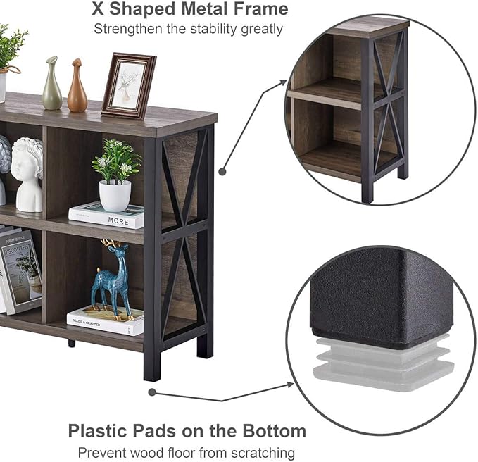 FATORRI 8 Cube Storage Organizer Bookshelf and 6 Cube Storage Organizer (Walnut Brown)