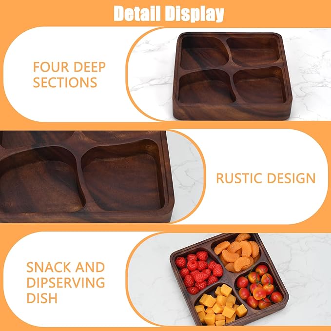 Fruit platter,Wood Serving Tray,Wooden Fruit Bowl for Kitchen Counter for Dessert Platter Tray Dish Kitchen Dining Fruits,Dessert,Snack