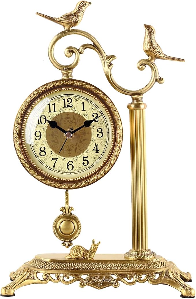 Desk European Brass Ornament Seat Clock Home Living Room Decoration Vintage Desk Office