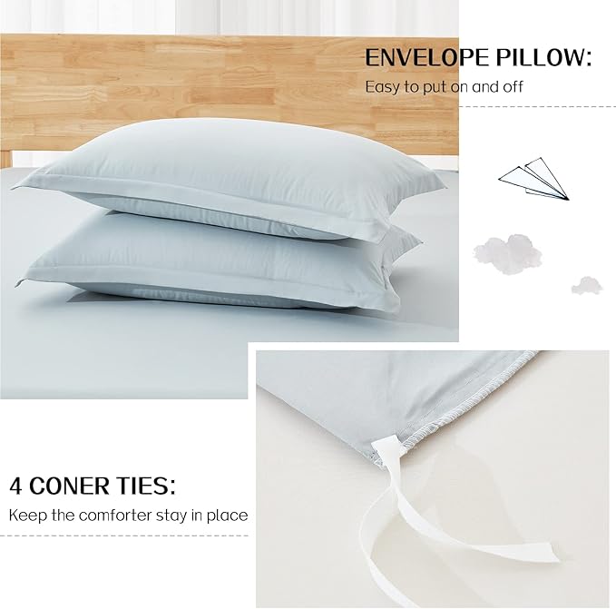 Dreaming Wapiti Duvet Cover King,Washed Microfiber Cornflower Blue King Size Duvet Cover Set,Solid Color - Soft and Breathable with Zipper Closure & Corner Ties (Cornflower Blue, King)