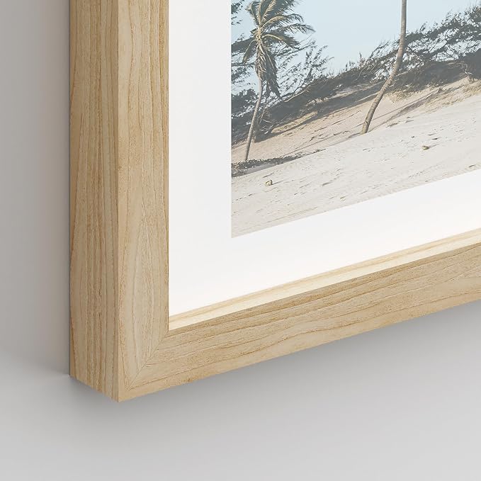 SIGNWIN Framed Washed Out Tropical Island Wall Art, Set of 4 Island Palm Tree Beach Landscapet Wall Decor Prints, Nature Wilderness Wall Décor for Living Room, Bedroom - 12"x16" Natural