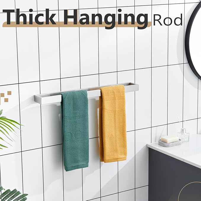 KOKOSIRI Towel Bar Brushed Nickel Bath Towel Hanger Holder 24-Inch Kitchen Rack Stainless Steel for Bathroom Hardware Wall Mount, 1 Pack B4008BR-L24