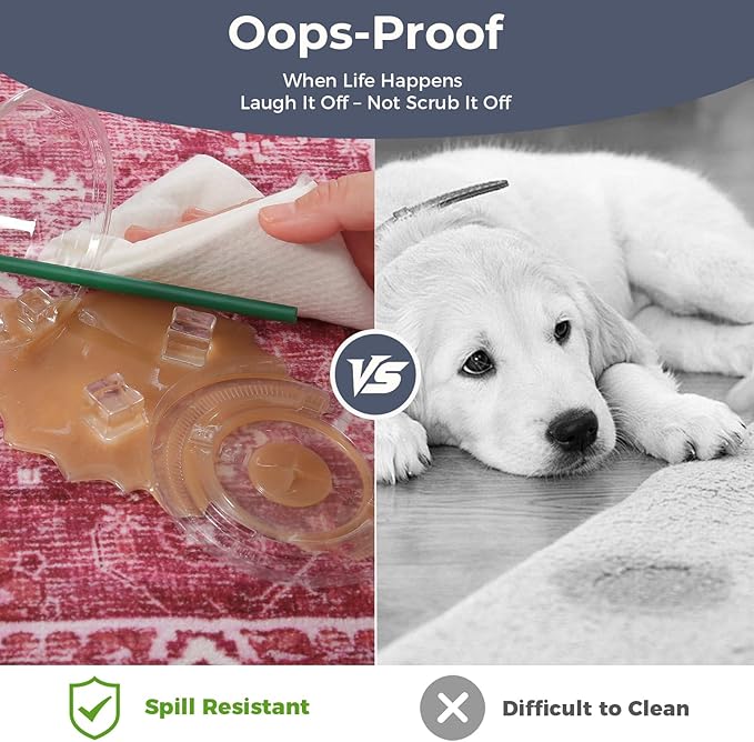 OPPODREAM Vintage Hot Pink Area Rugs 8x10, 8 x 10 Retro Washable Rug Non Slip, Low-Pile Faux Wool Carpet, Distressed Floor Mat for Living Room, Bedroom, Office, Dorm, Dinning Room, Big & Large