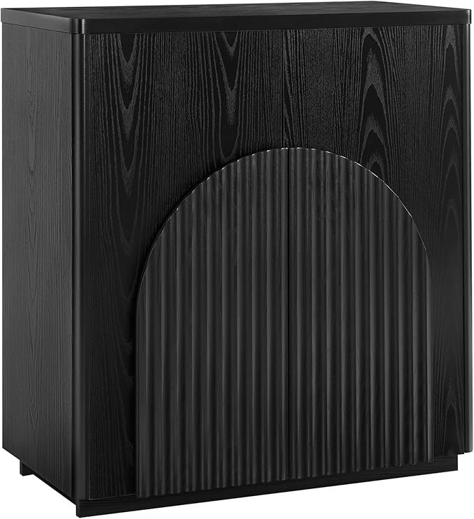 CHITA Sideboard Buffet Cabinet with Storage, Small Storage Cabinet with Doors and Shelves for Living Room Accent, Bar, Kitchen, Black