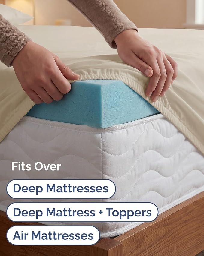 Extra Deep Twin XL Sheet Set - 4 Piece College Dorm Bed Sheets Set with Extra Deep Pockets - Ultra-Soft, Comfy & Breathable Bedding for Women, Men, Kids & Teens - Wrinkle Free & Fade Resistant - Wheat